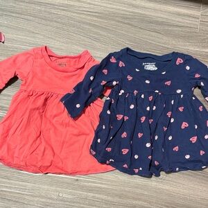 First Impressions Pink and Navy Heart Dresses
